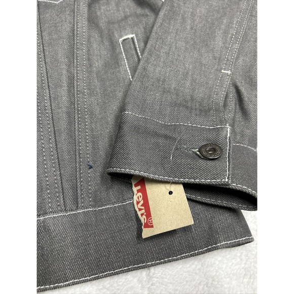 NWT Levi's Gray Denim Buttoned Truck Jean Jacket Youth Size Large 12-13 YRS - Picture 5 of 10